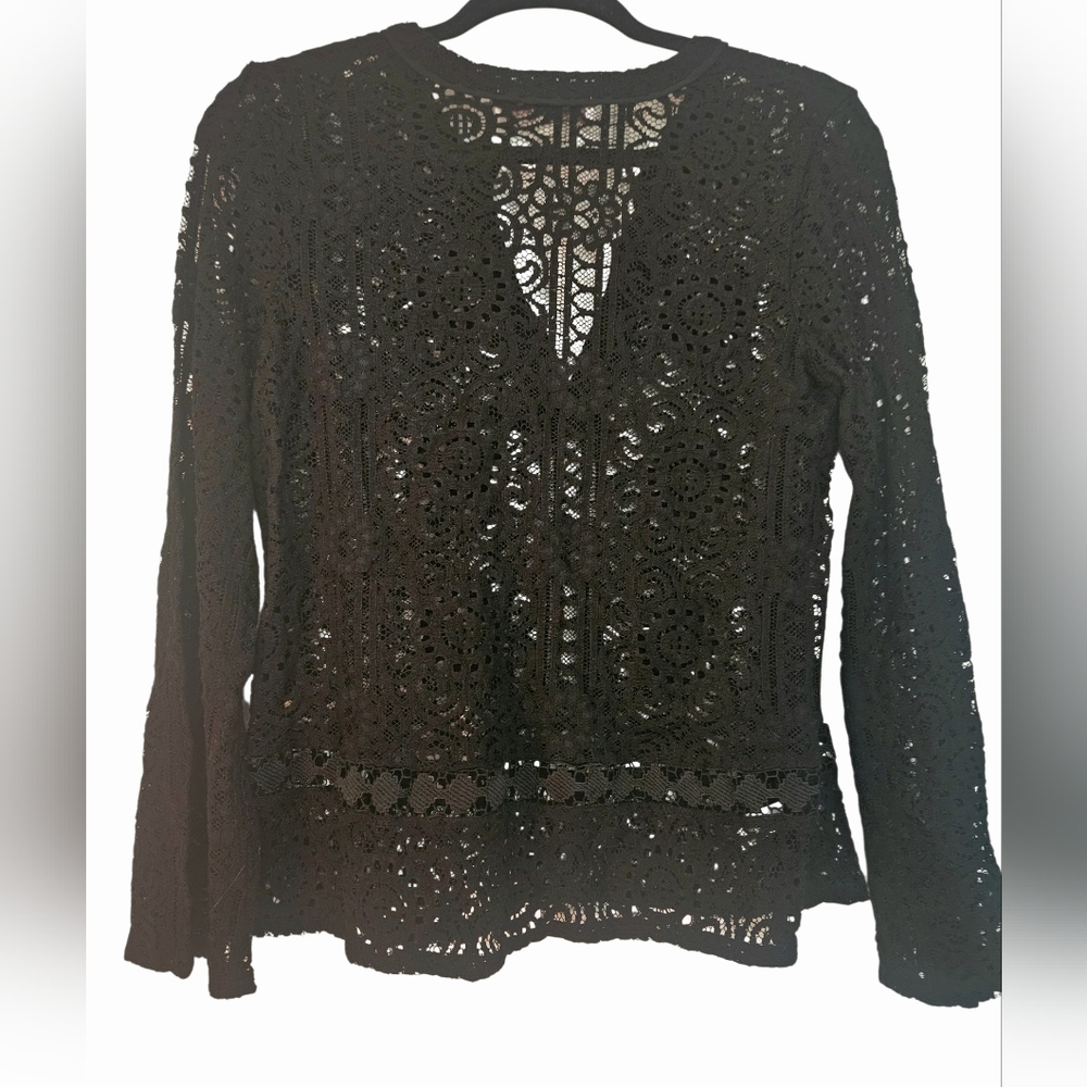 Loft Lace V-Neck Blouse Women Petite M - Picture 2 of 4